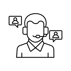 Online customer service Vector Icon

