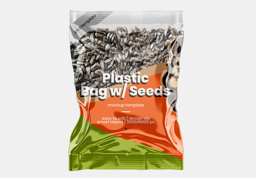 Sunflower Seeds Pouch Bag Mockup