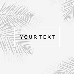 Vector isolated tropical seamless pattern with black palm leaves on a white background.