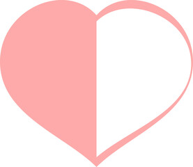 Pink half heart icon PNG