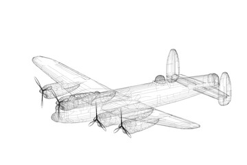 3d illustration. A four -engine heavy English bomber from the Second World War - 572878080