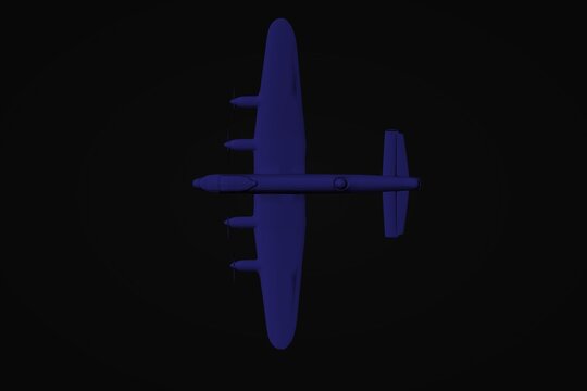 3d illustration. A four -engine heavy English bomber from the Second World War