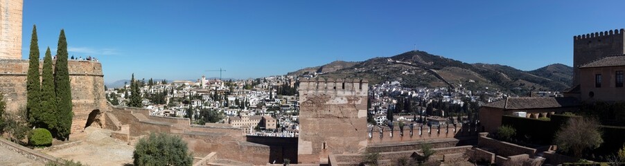 City of Granada - Panoramic view of the city from la alhambra - Granada - Andalusia - Spain