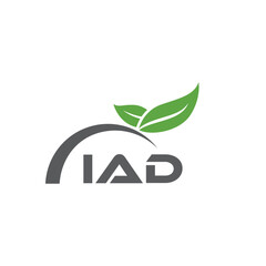 IAD letter nature logo design on white background. IAD creative initials letter leaf logo concept. IAD letter design.