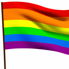Rainbow flag, Pride flag, Freedom flag is an international symbol of the lesbian, gay, bisexual and transgender community, the LGBT community, the human rights movement. Six longitudinal stripes.