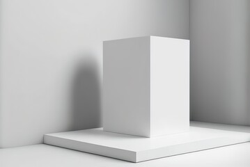 Display backdrop show platform or presentation stand showcase studio and contemporary pedestal room on terrace banner abstract white wall product podium Generative AI