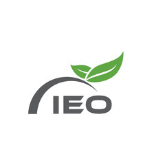IEO letter nature logo design on white background. IEO creative initials letter leaf logo concept. IEO letter design.