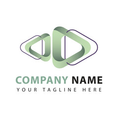 Creative abstract play logo vector design template. Media logos. Multimedia logo. for company, business