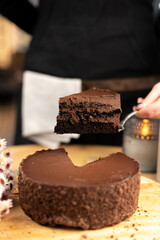 chocolate cake with chocolate