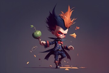 mischievous and playful trickster, who uses magic to play pranks and cause mischief. AI generation.