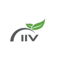 IIV letter nature logo design on white background. IIV creative initials letter leaf logo concept. IIV letter design.