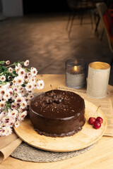 chocolate cake with cherry