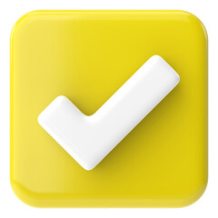 Check box icon. 3D check list. 3D illustration.