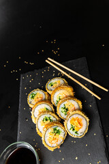 sushi rolls on a plate