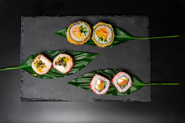 sushi rolls on a plate