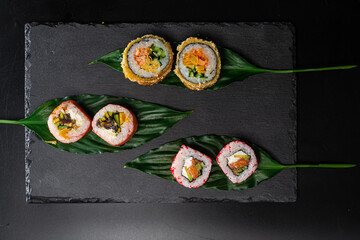 sushi rolls on a plate