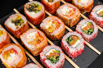 sushi rolls on a plate
