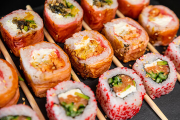 sushi rolls on a plate