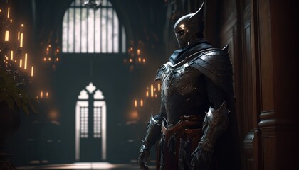 Naklejka premium forbidden and taboo aspects of the knight's existence, from their taboo relationships and taboo desires, to their forbidden knowledge AI generation.