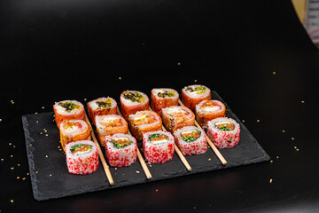 sushi rolls on a plate