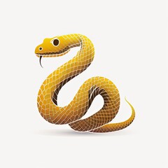 Fototapeta premium a minimalistic yellow snake logo on a white background , generative artificial intelligence