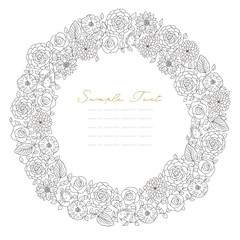 花輪 花の装飾 円形 フラワー フレーム