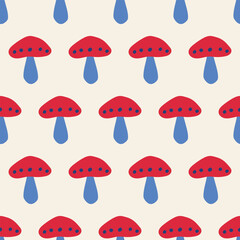 seamless pattern, mushroom art surface design for fabric scarf and decor
- 572886619
