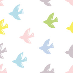 seamless pattern, bird art surface design for fabric scarf and decor
