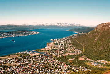 Fototapeta premium Tromso City - summer view from top of the mountain