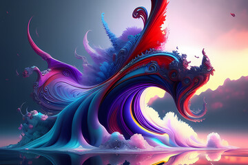 Obraz na płótnie Canvas dragon in the night Abstract smooth fluid design element for banner, dark background, wallpaper, websites , posters