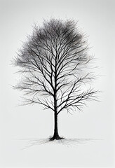 black and white tree silhouette
