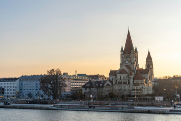 Church St. Francis of Assisi in the evening. St. Francis of Assisi Church (Kirche zum Heiligen...