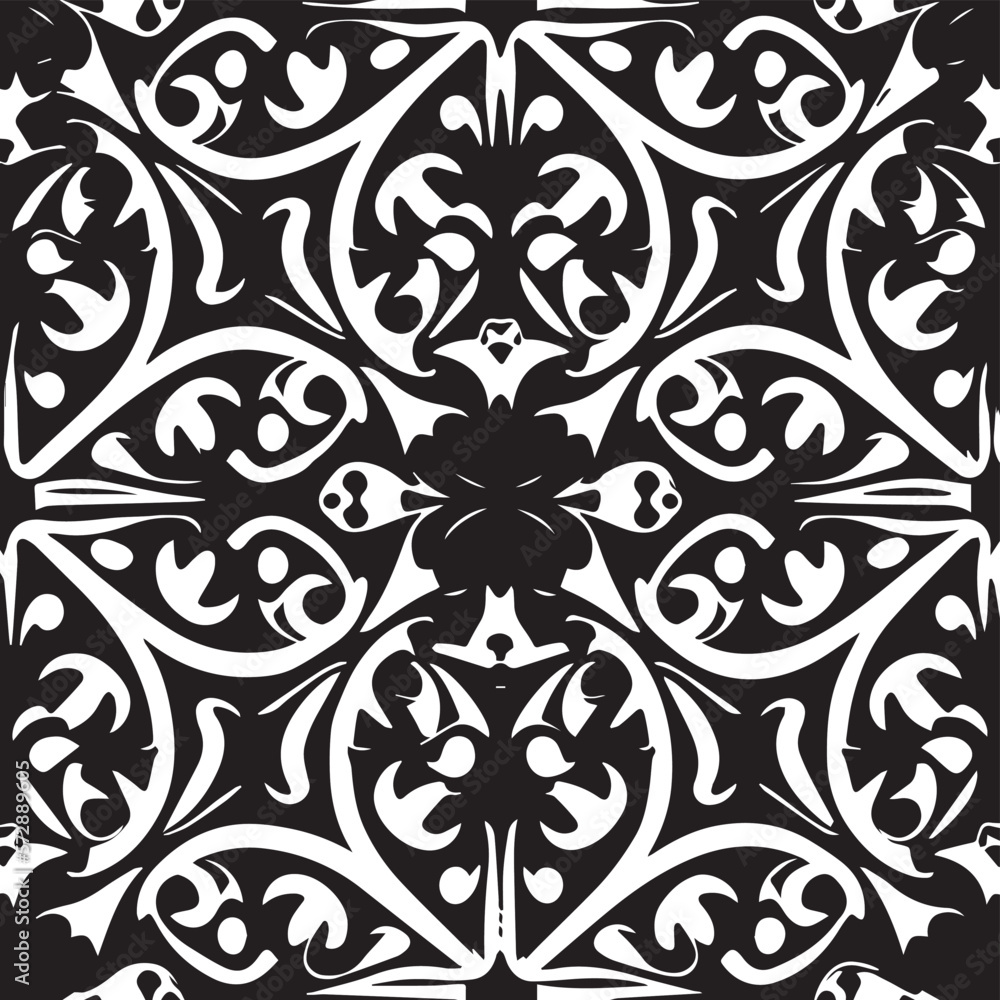 Poster create an elegant arabic-inspired design with a rich damask pattern and ornamental swirls. the intri