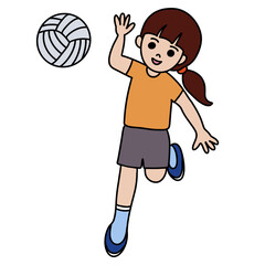 Fototapeta premium girl playing volleyball