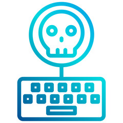 Keyboard gradient line icon