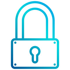 Lock gradient line icon
