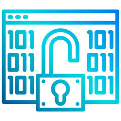 Padlock gradient line icon