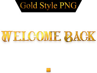 Welcome Back in Gold Text Bold Typography Transparent PNG 