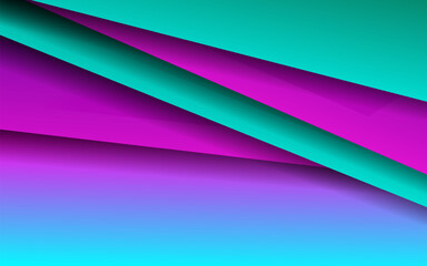 Abstract overlap layer papercut blue and magenta color background vector