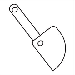 Vector, Image of big knife, Black and white color, with transparent background