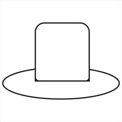 Vector, Image of old hat, Black and white color, with transparent background