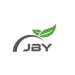 JBY letter nature logo design on white background. JBY creative initials letter leaf logo concept. JBY letter design.
