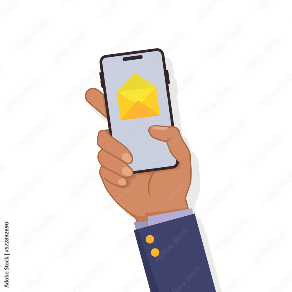 Aufkleber email notification concept. new email on the smartphone screen. vector illustration in flat style 10