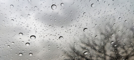 water drops on glass