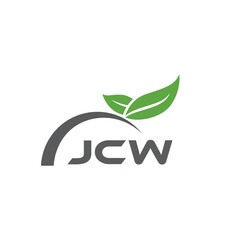 JCW letter nature logo design on white background. JCW creative initials letter leaf logo concept. JCW letter design.