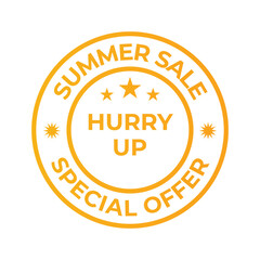summer sale badge, summer special offer, seal, label, sticker, tag vector illustration