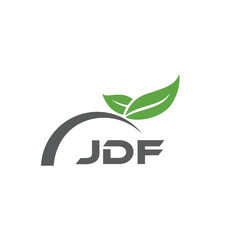 JDF letter nature logo design on white background. JDF creative initials letter leaf logo concept. JDF letter design.