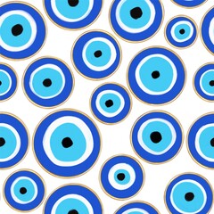 Turkish evil eye seamless pattern nazar boncuk