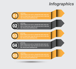Modern design template, infographics with steps and options.