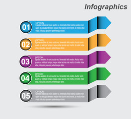 Modern design template, infographics with steps and options.